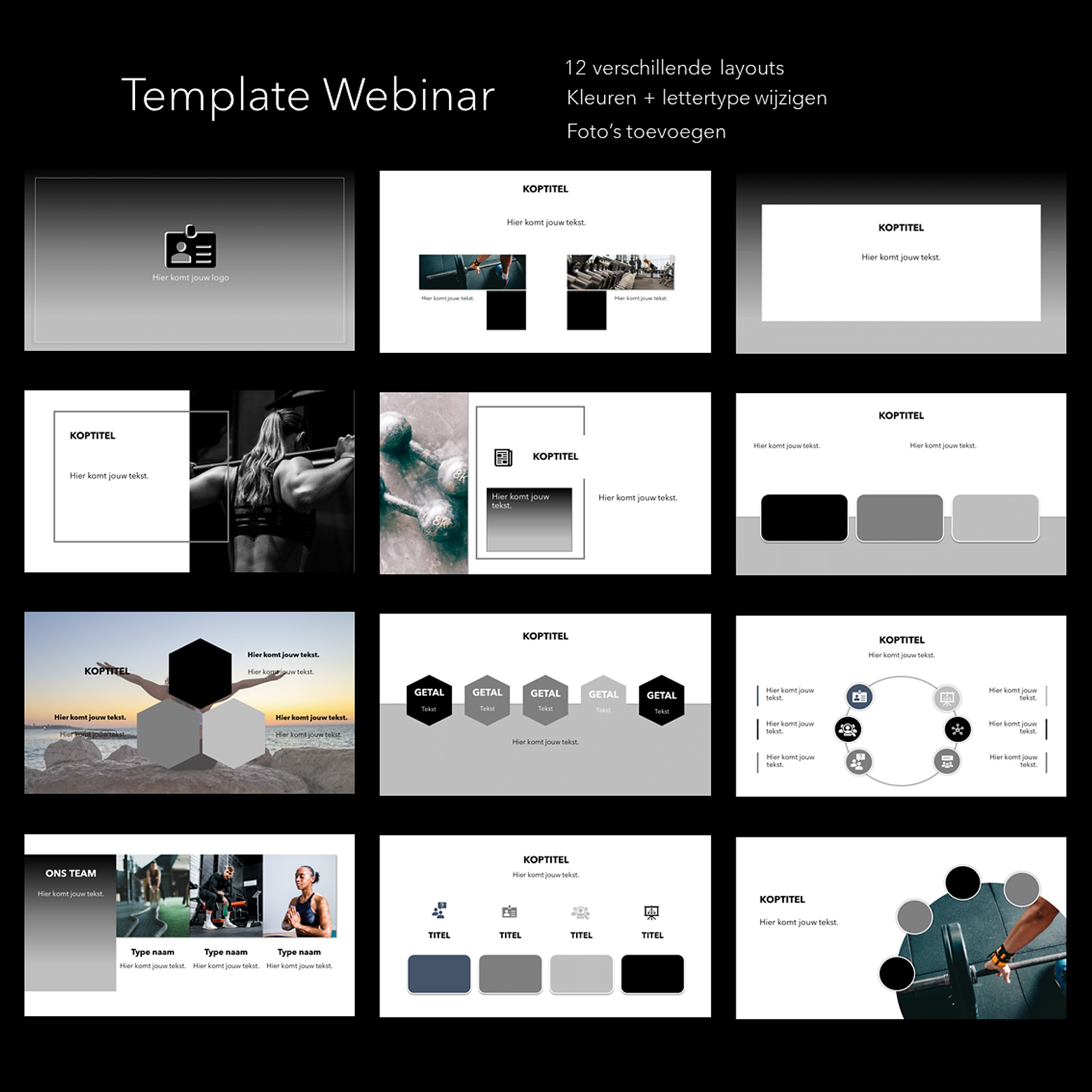 PowerPoint template Minimaal 12 slides (ex BTW)
